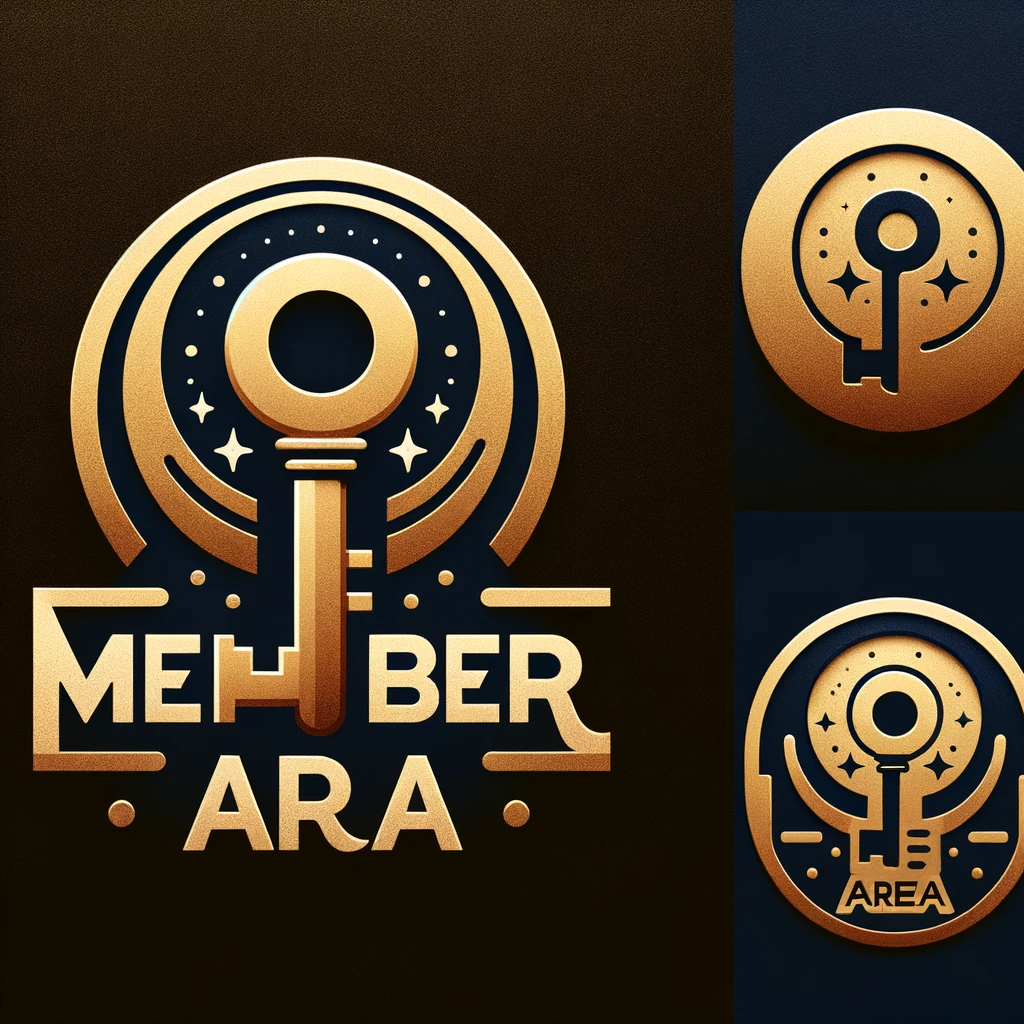 DALL·E 2023-12-28 08.24.02 - Design a logo for a 'Member Area' service, symbolizing exclusivity and access to premium content. The logo should feature a key or lock icon, represen